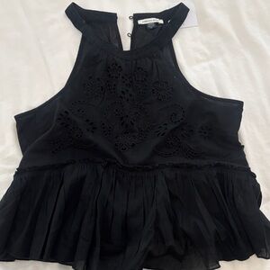 Abercrombie & Fitch Black Embroidered Halter Camisole
